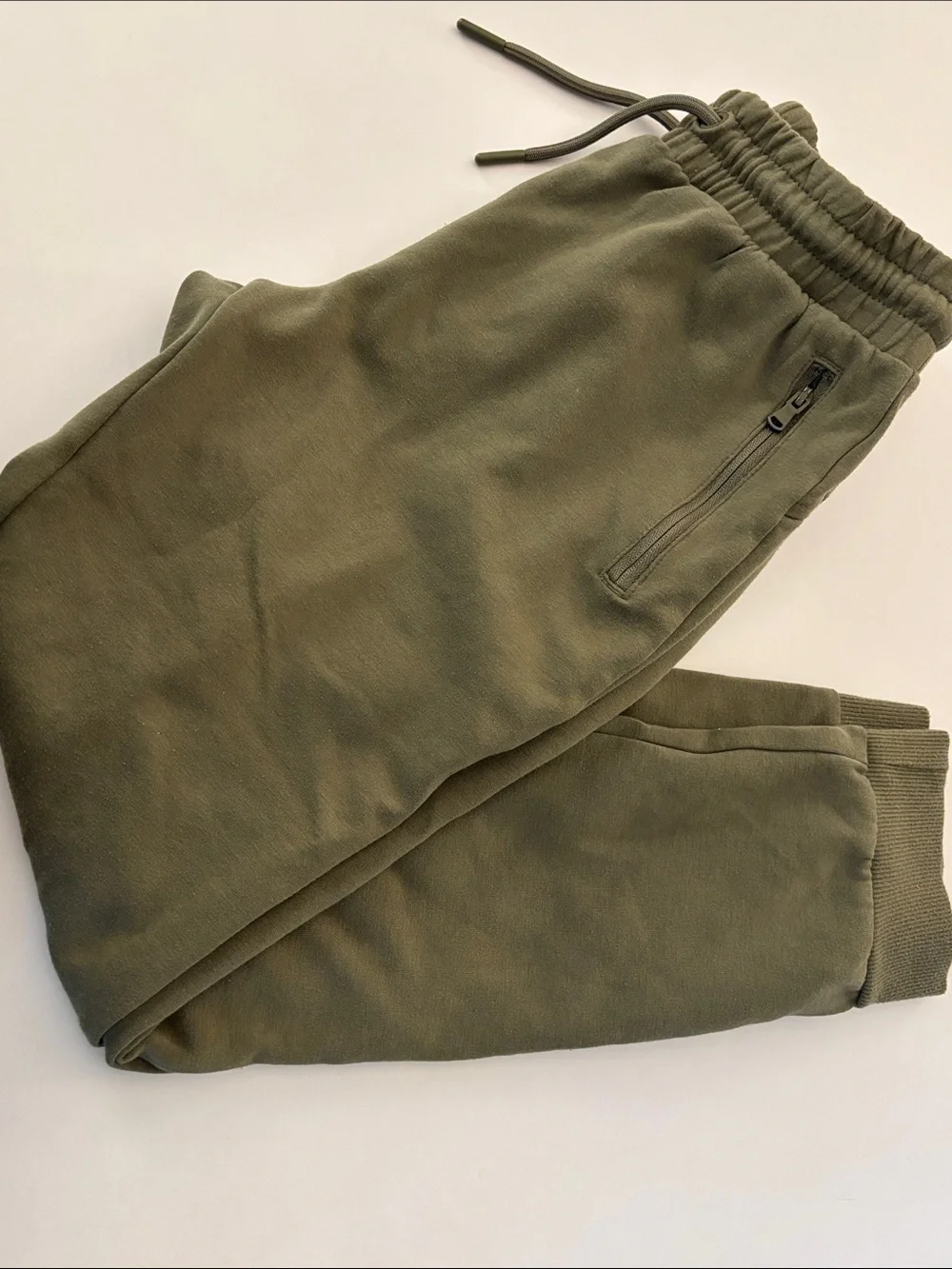 Old Navy Girls Olive Drawstring Joggers with Zip Pocket